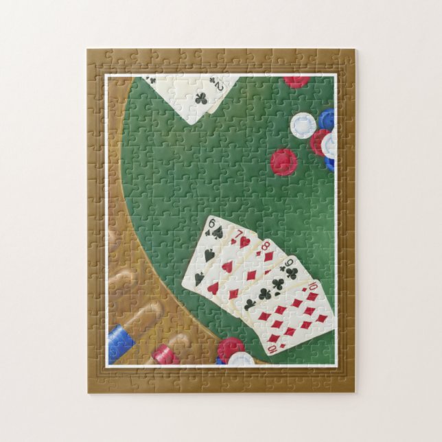 Vinnande Poker Hand sex till tio Pussel (Vertikal)