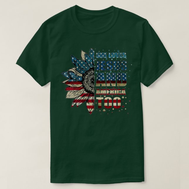 Vinnar även Kärlek Jesus och Amerika (1) T Shirt (Design framsida)