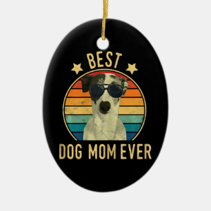 Vinnar bästa Hund Mamma någonsin italienska grey Julgransprydnad Keramik