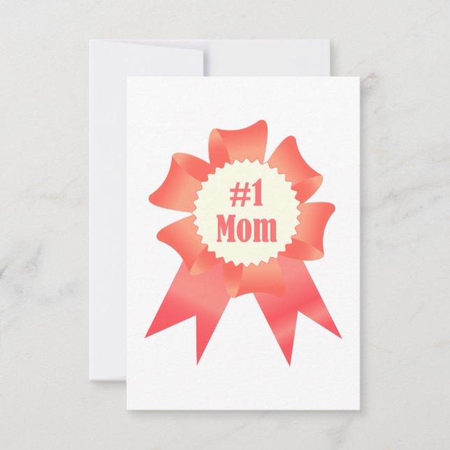 Vinnarbandet för Gratise Nummer 1 Mamma Tack Kort (Framsida)