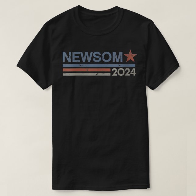 Vinnare 2024 Gavin Newsom till president Retro Vin T Shirt (Design framsida)