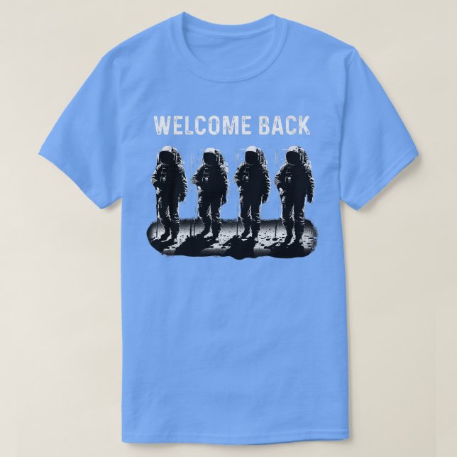 Vinnare 2024 Måne landning Uppdrag Astronaut Plane T Shirt (Design framsida)