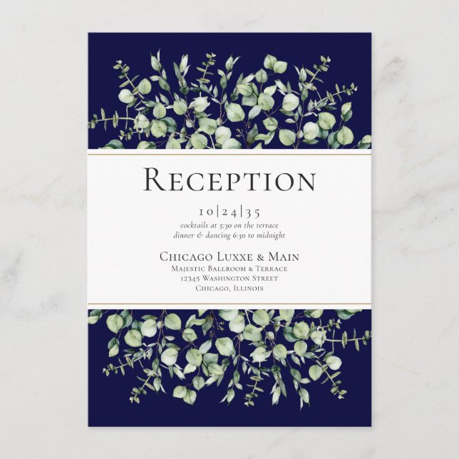 Vinnare av blått eukalyptus-bröllop tilläggskort (Framsida)