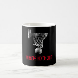 Vinnare avslutar aldrig basket kaffemugg