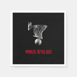 Vinnare avslutar aldrig basket pappersservett