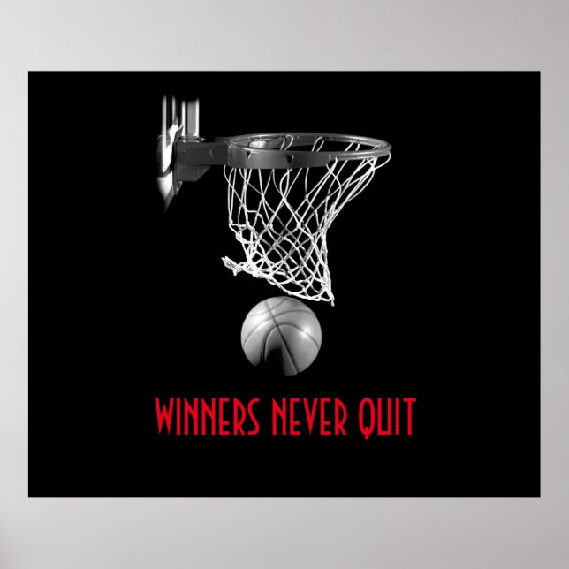 Vinnare avslutar aldrig basket poster (Framsidan)