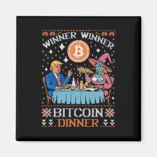 Vinnare Bitcoin Dinner Ugly Trump Julafton Sweat Magnet