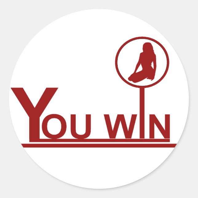 Vinnare - dekal runt klistermärke (Framsida)