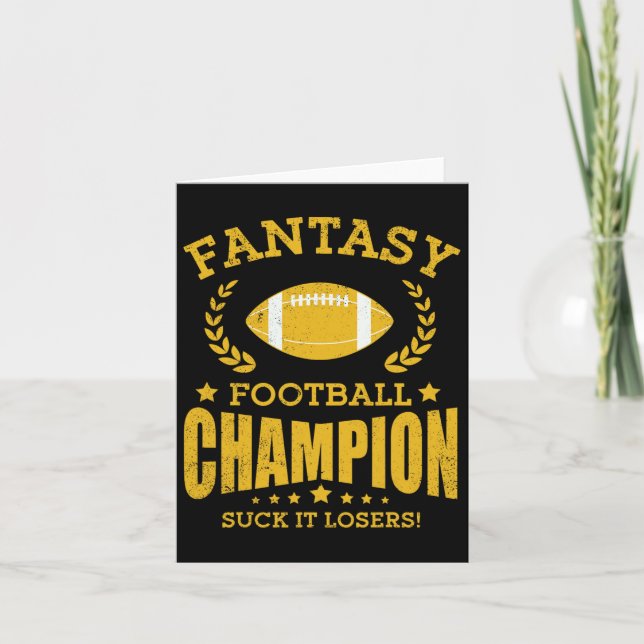 Vinnare Fantasy Football Champ Champion Draft Fotb Kort (Framsida)