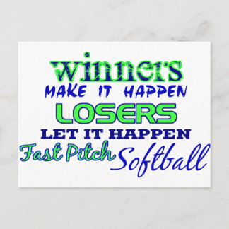 Vinnare..Fast Pitch Softball Vykort