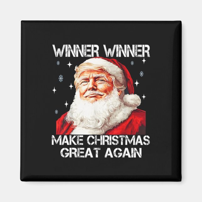 Vinnare gör julen Underbar igen Santa Funny Trum Magnet (Framsidan)