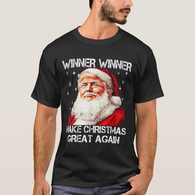 Vinnare gör julen Underbar igen Santa Funny Trum T Shirt (Framsida)