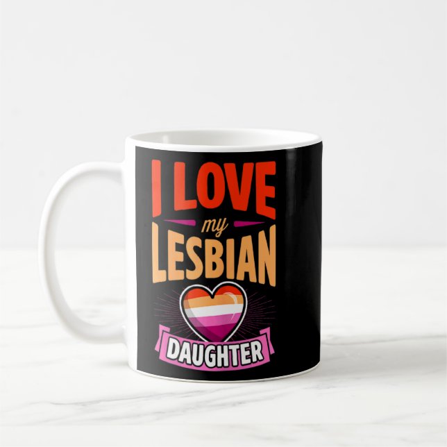Vinnare i Kärlek Min Lesbisk Dotter Proud Lgbtq Ma Kaffemugg (Vänster)
