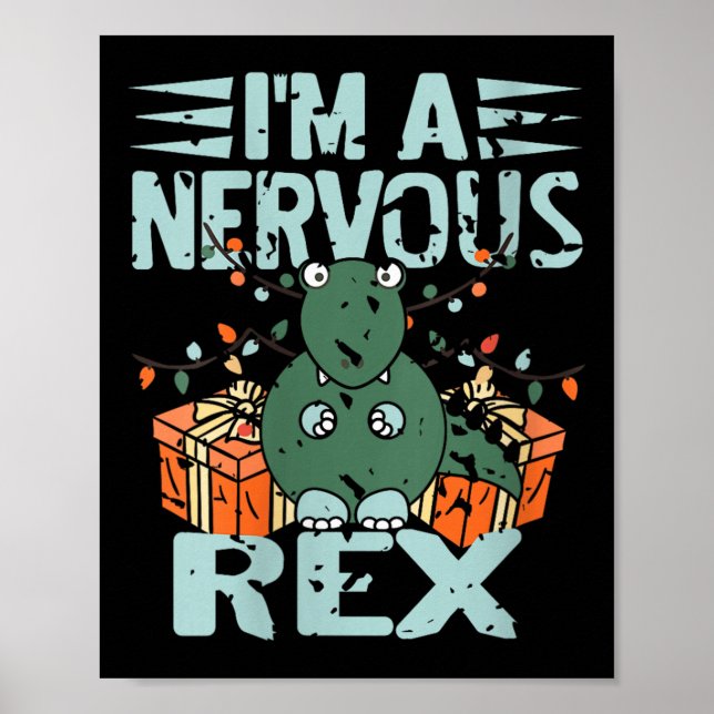 Vinnare jag är en nervös Rex-rolig juldinosaur Poster (Framsidan)