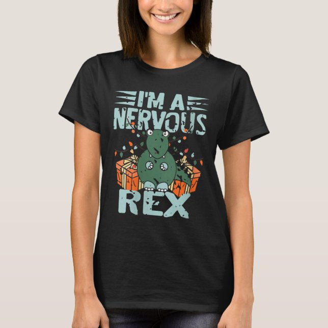 Vinnare jag är en nervös Rex-rolig juldinosaur T Shirt (Framsida)