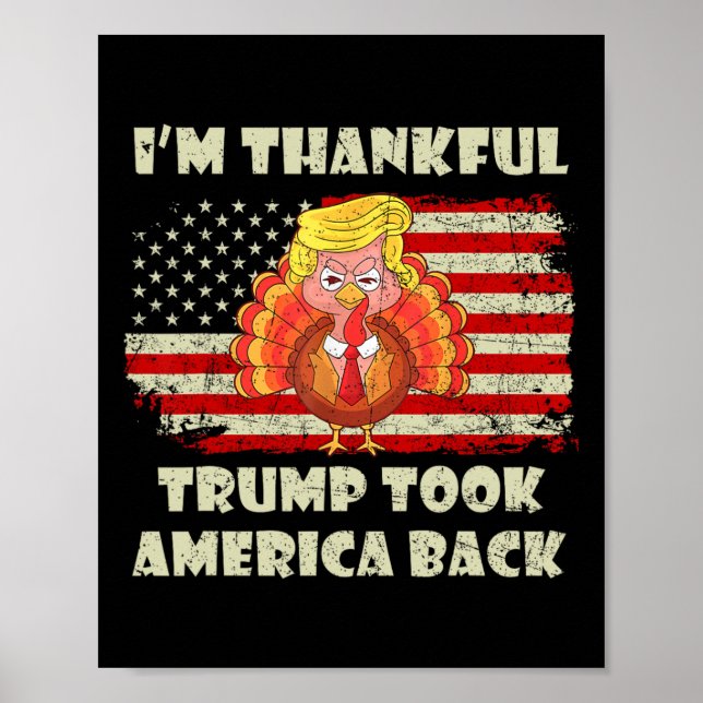 Vinnare jag är tacksam Trump Won Took America Ck T Poster (Framsidan)