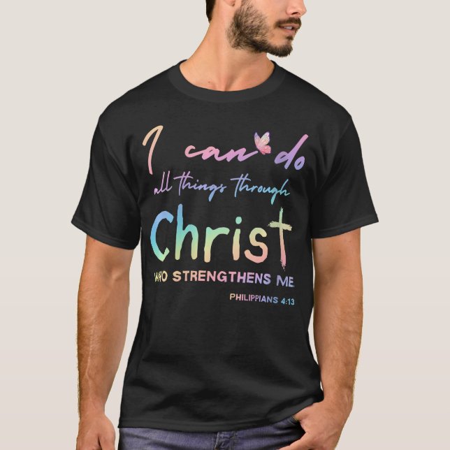 Vinnare jag kan göra allt Sak genom Jesus Fa T Shirt (Framsida)