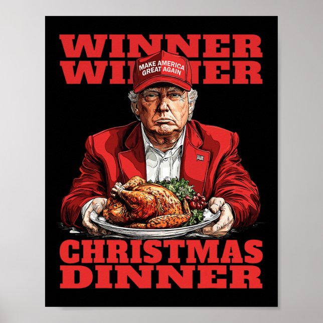 Vinnare jul - middag Funny Trump Julafton Sa Poster (Framsidan)