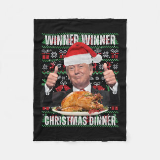 Vinnare jul Middag Humor Funny Trump X Fleecefilt