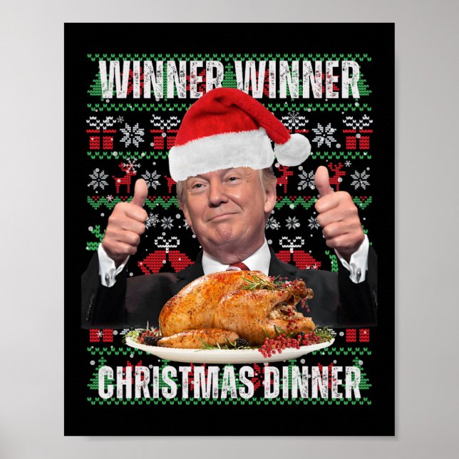 Vinnare jul Middag Humor Funny Trump X Poster (Framsidan)