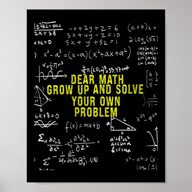 Vinnare, kära matematik, växa upp och lösa upp din poster (Framsidan)