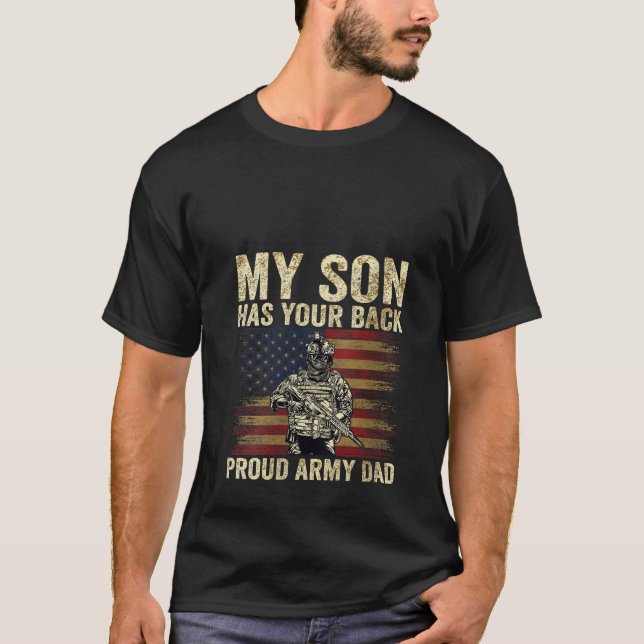 Vinnare min son har din bakåtstolta armé Pappa Vet T Shirt (Framsida)
