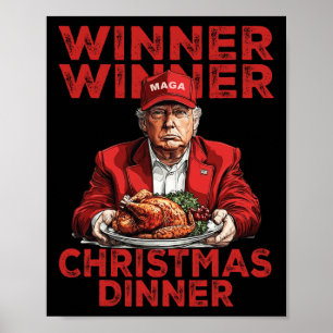 Vinnare på julmiddagstid - Tankfull Trump Sant Poster