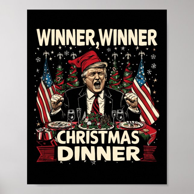 Vinnare på julmiddagstid - Tankfull Trump Sant Poster (Framsidan)