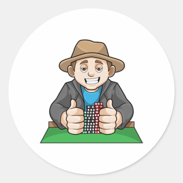 Vinnare på Poker Runt Klistermärke (Framsida)
