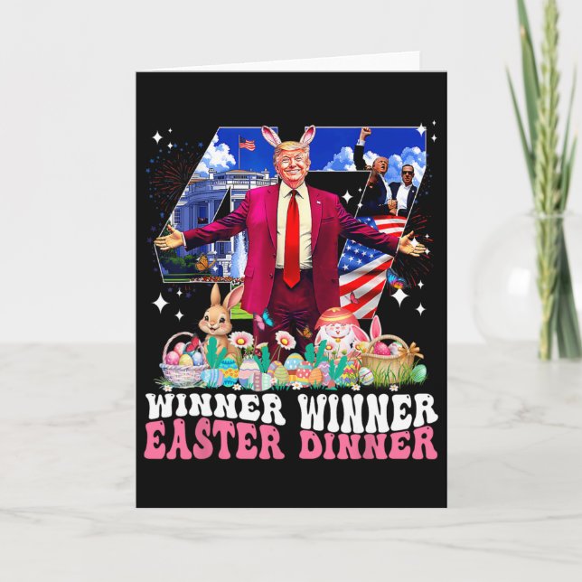 Vinnare Påsk Middag Trump Kanin Jakt Ägg Glad P Kort (Framsida)
