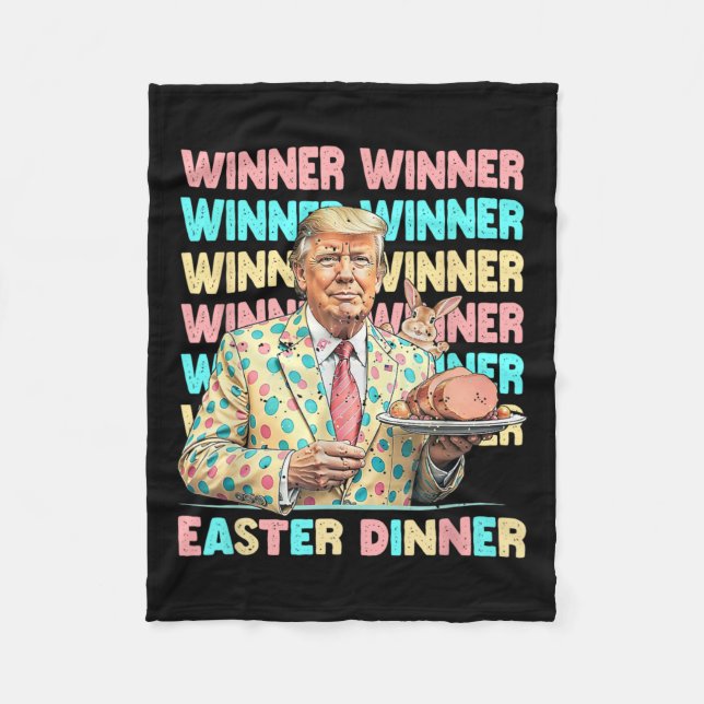 Vinnare Påsk Middagar Trumps Bunny Rabbit Resu Fleecefilt (Framsidan)