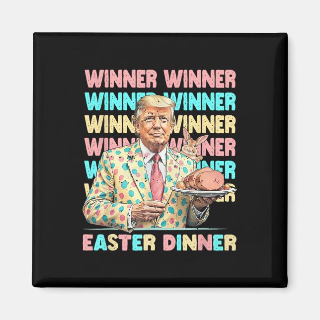 Vinnare Påsk Middagar Trumps Bunny Rabbit Resu Magnet (Framsidan)