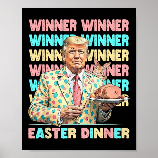 Vinnare Påsk Middagar Trumps Bunny Rabbit Resu Poster (Framsidan)