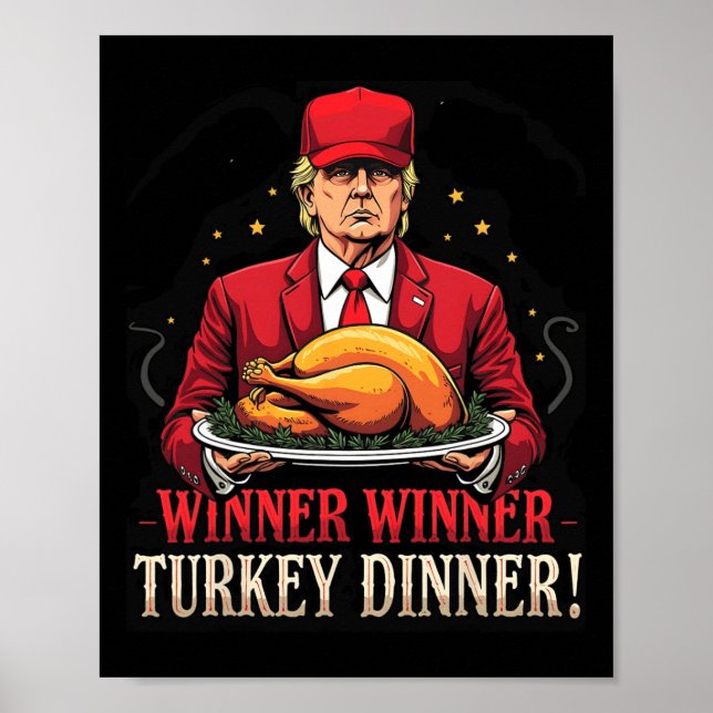 Vinnare, roligt, turkiskt middagsTrump Pjs Tack Poster (Framsidan)