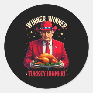 Vinnare, roligt, turkiskt middagsTrump Pjs Tack Runt Klistermärke