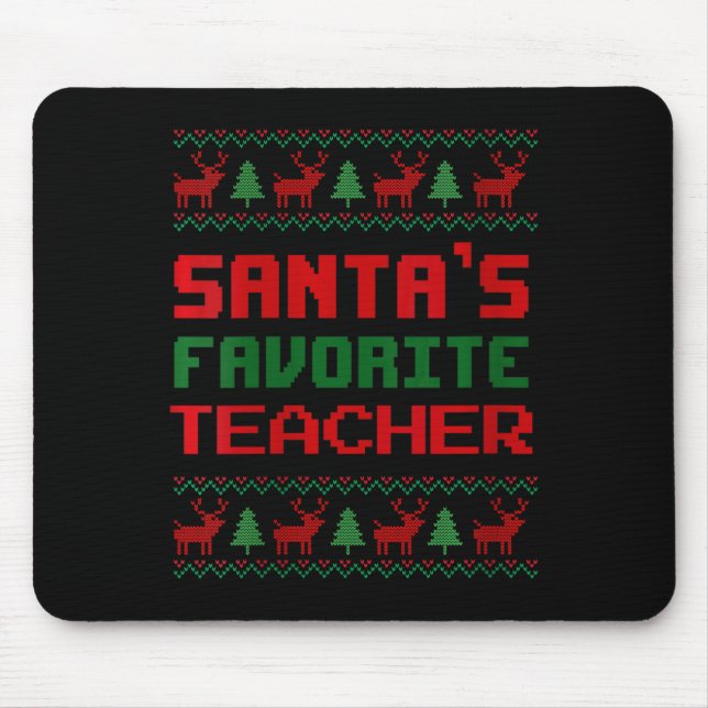 Vinnare Santa's Favorite Teacher Ugly jul Swe Musmatta (Framsidan)