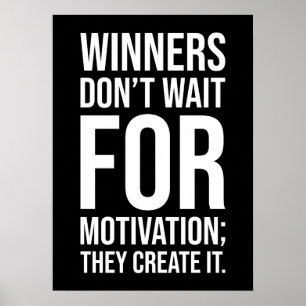 Vinnare Skapar motivation - Hustle Success Grind Poster