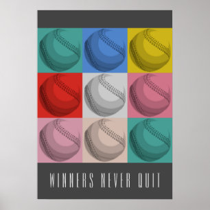 Vinnare slutar aldrig med inspirationell basket poster