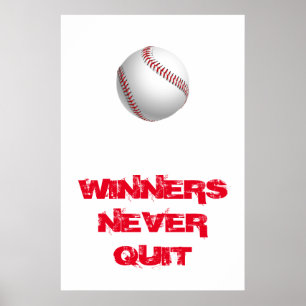 Vinnare slutar aldrig med inspirationell basket poster