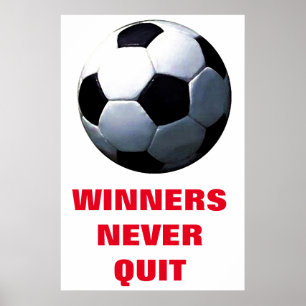 Vinnare slutar aldrig med inspirationsidfotboll poster