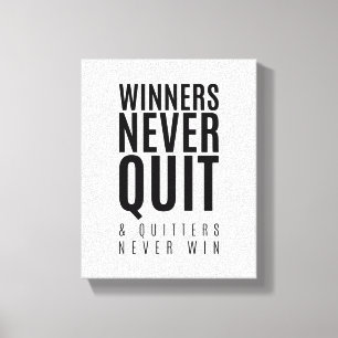 Vinnare slutar aldrig Motivative Wall Art Canvas