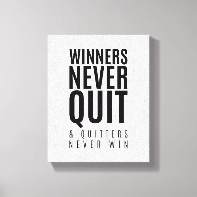 Vinnare slutar aldrig | Motivative Wall Art Canvas (Framsida)