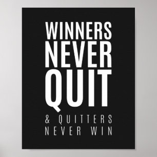 Vinnare slutar aldrig Motiverande Poster