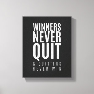 Vinnare slutar aldrig Motiverande Poster Canvastryck