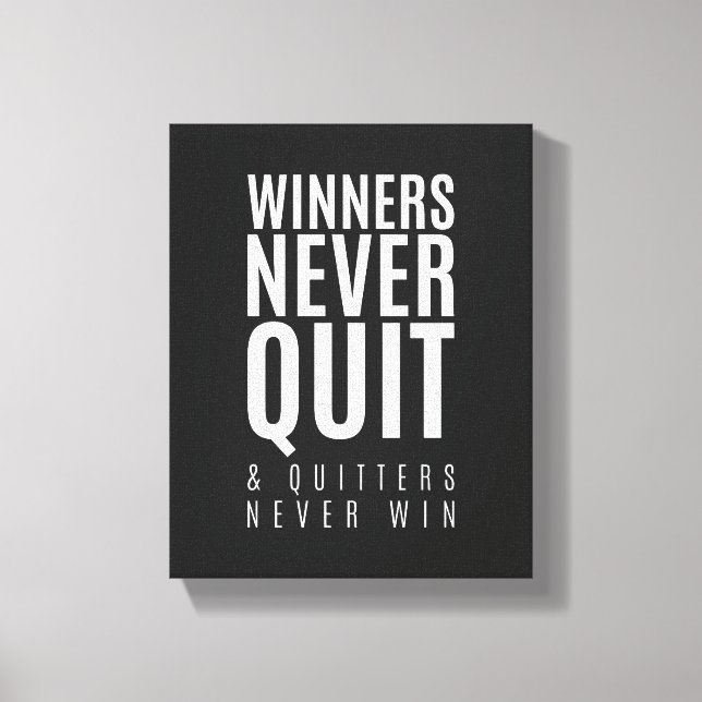 Vinnare slutar aldrig | Motiverande Poster Canvastryck (Framsida)