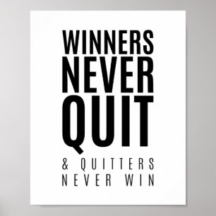 Vinnare slutar aldrig Motivering Poster
