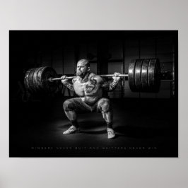 Vinnare slutar aldrig | Motiveringell Gym Poster