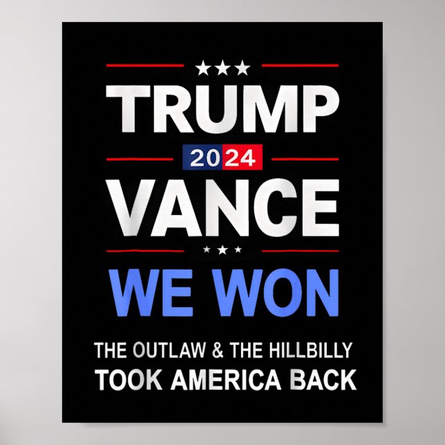 Vinnare Trump Vance Vi Won Took Byck America Keeps Poster (Framsidan)