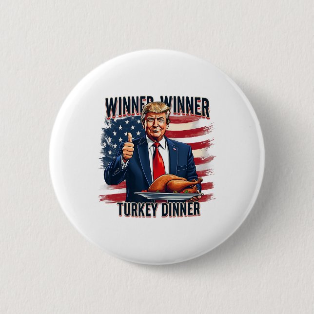 Vinnare, Turkiet, Dinner Funny Trump Thanksgivi Knapp (Framsida)