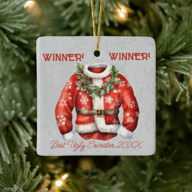 Vinnare! Vinnare! Bästa fuktiga sötare med 20 xx Julgransprydnad Keramik (Träd)